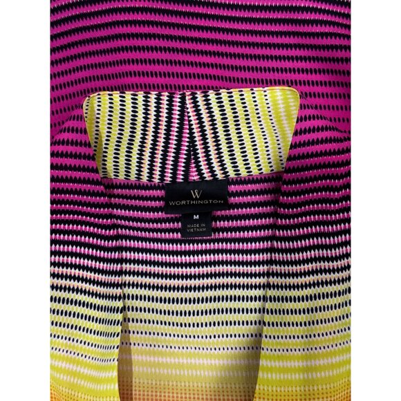 Worthington Size M Womens Sleeveless Multicolor Striped V-Neck Blouse Summer - Picture 10 of 10